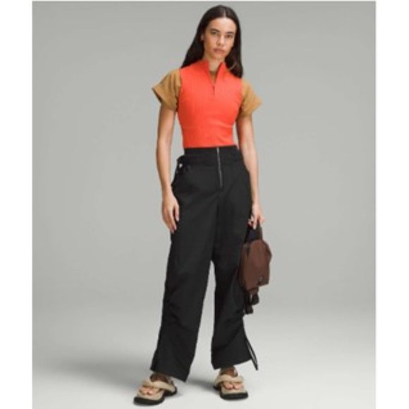 NWT-Lululemon Black Cinchable Wide-Leg High Rise Pant - 14